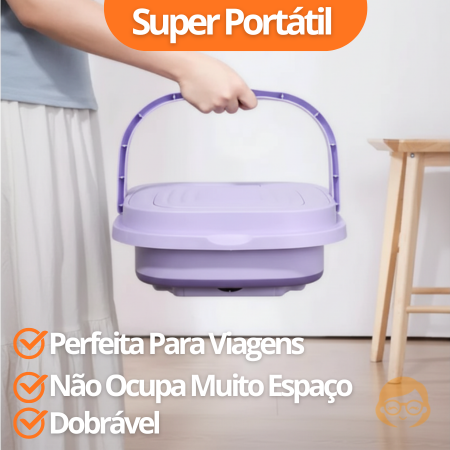 UltraClean - Mini Máquina de Lavar Elétrica Portátil Com Cesto Centrífuga - Entrega Grátis-thumbmail-8