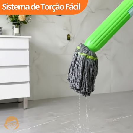 MopClean - Esfregão 2 em 1 Giratório Automático Com Desidratação Perfeito Para Limpeza Completa de Piso - Entrega Grátis-thumbmail-4