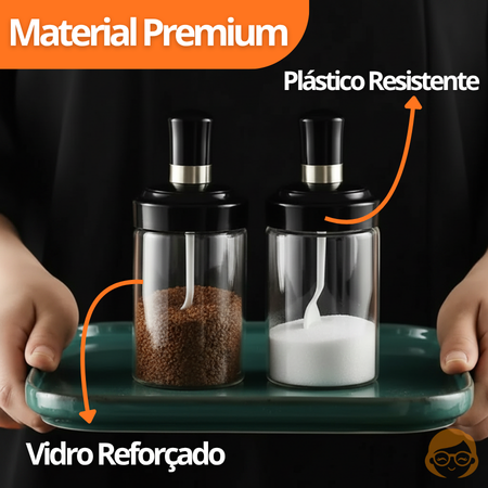 Kit Porta Temperos e Condimentos de Vidro com Tampa e Colher Embutida - Entrega Grátis-thumbmail-2