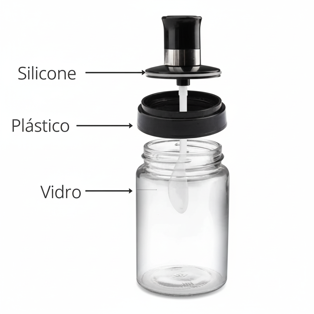 Kit Porta Temperos e Condimentos de Vidro com Tampa e Colher Embutida - Entrega Grátis-thumbmail-8