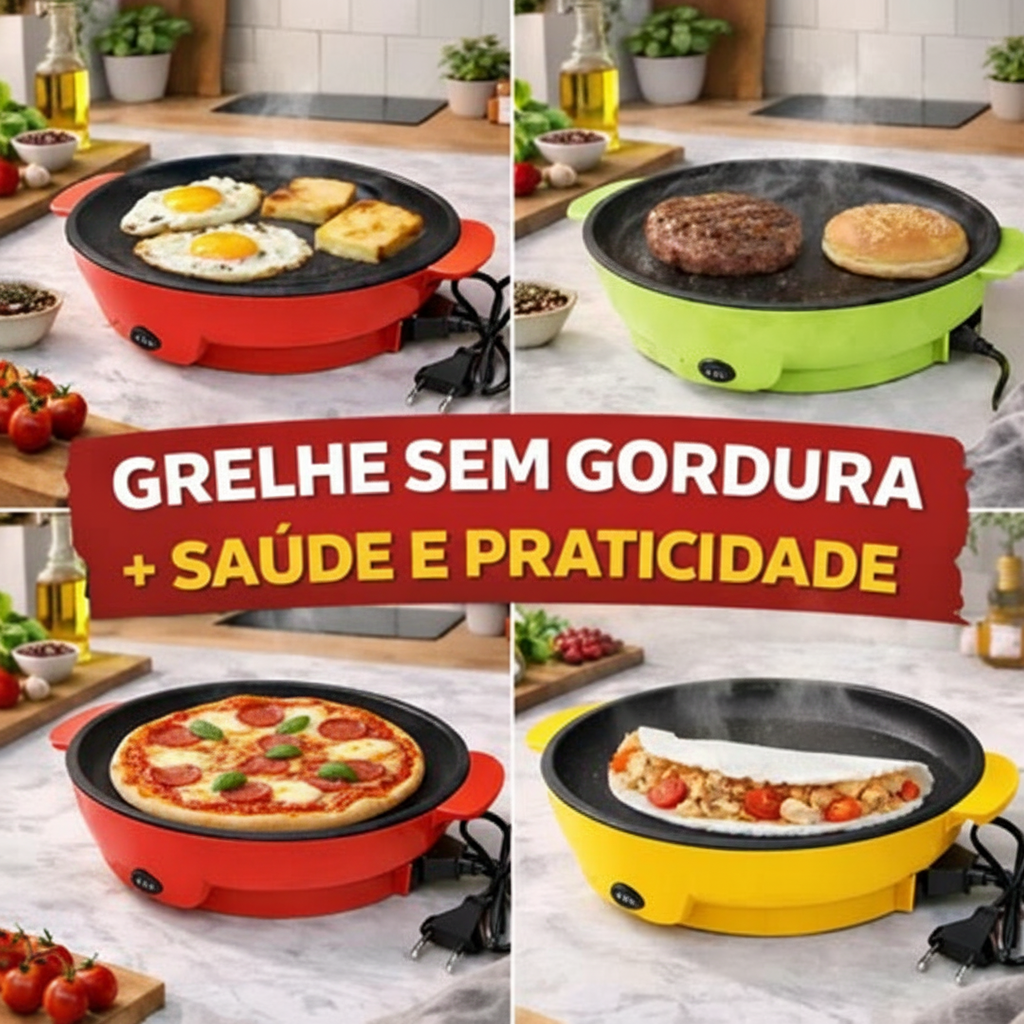 GrilMax - Chapa Elétrica Multifuncional Assadeira Com Revestimento Antiaderente - Entrega Grátis-thumbmail-3