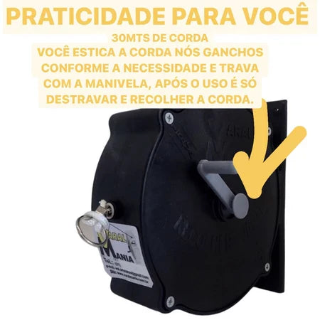 FlexLine - Varal de Parede Super Resistente Com 30 Metros e Corda Recolhível - Entrega Grátis-thumbmail-7