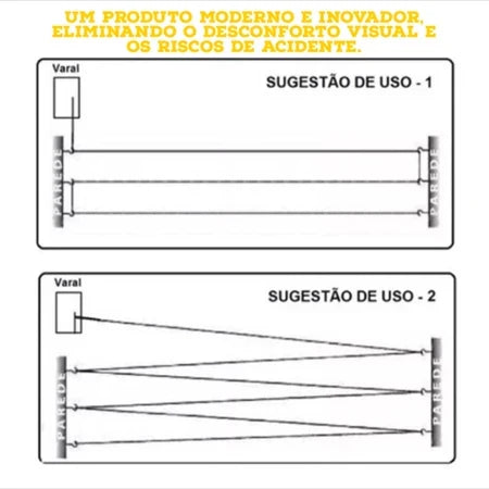 FlexLine - Varal de Parede Super Resistente Com 30 Metros e Corda Recolhível - Entrega Grátis-thumbmail-5