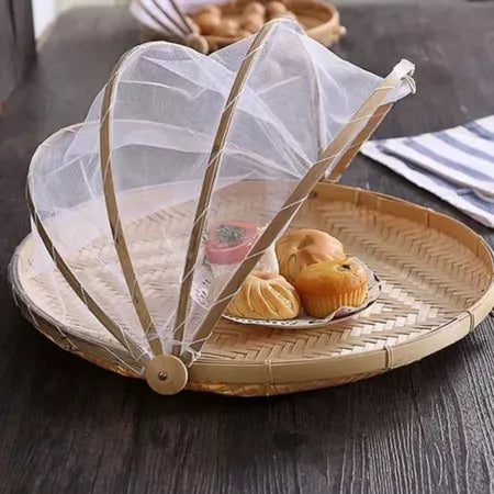 CestFresh - Cesto de Bamboo Com Cobertura de Tela Retrátil Protetor de Alimentos - Entrega Grátis-thumbmail-4