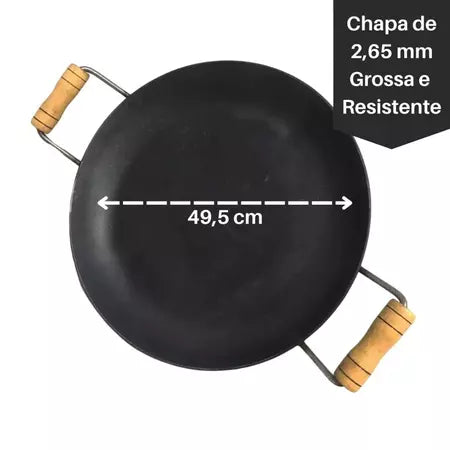 IronGrill - Discos de Arado de Aço Reforçado com Alças de Madeira - Entrega Grátis-thumbmail-8