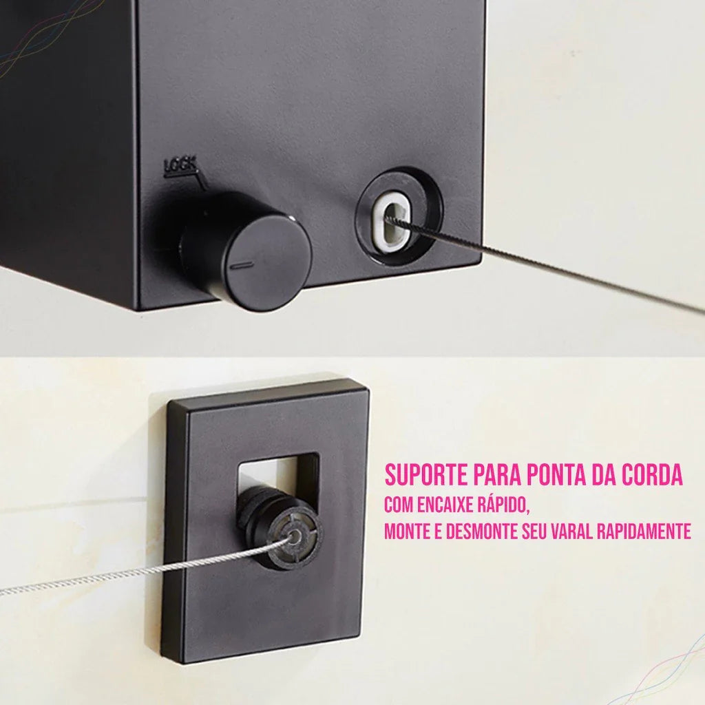 FlexDry - Varal Retrátil Com 4 Metros Para Lavanderia e Espaços Pequenos - Entrega Grátis-thumbmail-5