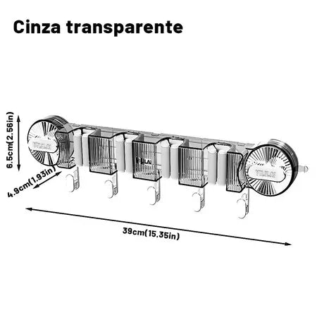 SuportFix - Suporte Porta Vassoura Rodo e Mop Organizador de Parede Com Ventosa a Vácuo Sem Furar Parede - Entrega Grátis-thumbmail-8