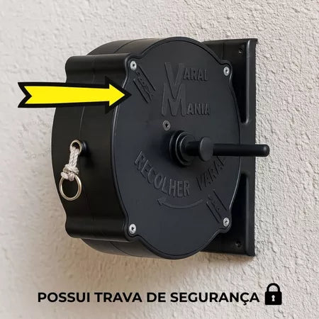 FlexLine - Varal de Parede Super Resistente Com 30 Metros e Corda Recolhível - Entrega Grátis-thumbmail-4
