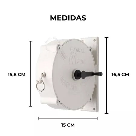 FlexLine - Varal de Parede Super Resistente Com 30 Metros e Corda Recolhível - Entrega Grátis-thumbmail-11