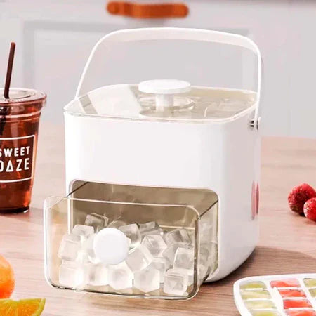 FreshBox - Dispenser De Gelo Com 2 Gavetas e Botão Ejetor de Cubos Prático Com Capacidade de 48 Cubos de Gelo - Entrega Grátis-thumbmail-5