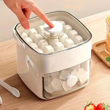 FreshBox - Dispenser De Gelo Com 2 Gavetas e Botão Ejetor de Cubos Prático Com Capacidade de 48 Cubos de Gelo - Entrega Grátis-thumbmail-1