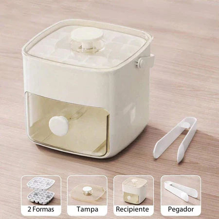 FreshBox - Dispenser De Gelo Com 2 Gavetas e Botão Ejetor de Cubos Prático Com Capacidade de 48 Cubos de Gelo - Entrega Grátis-thumbmail-4