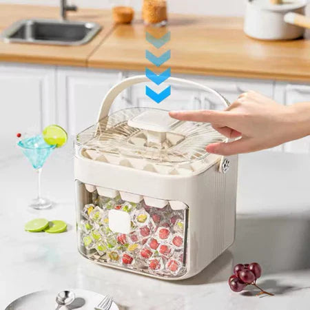 FreshBox - Dispenser De Gelo Com 2 Gavetas e Botão Ejetor de Cubos Prático Com Capacidade de 48 Cubos de Gelo - Entrega Grátis-thumbmail-3