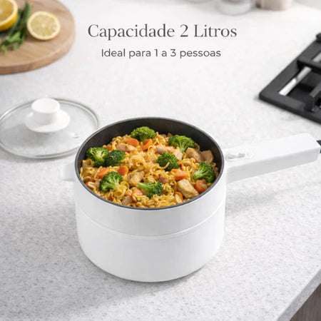 PanChef - Panela Elétrica 2 em 1 Antiaderente Cerâmica Cozinha e Frita - Entrega Grátis-thumbmail-2