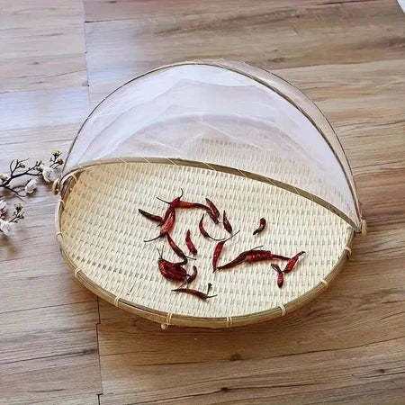 CestFresh - Cesto de Bamboo Com Cobertura de Tela Retrátil Protetor de Alimentos - Entrega Grátis-thumbmail-12