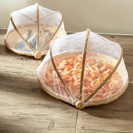 CestFresh - Cesto de Bamboo Com Cobertura de Tela Retrátil Protetor de Alimentos - Entrega Grátis-thumbmail-6