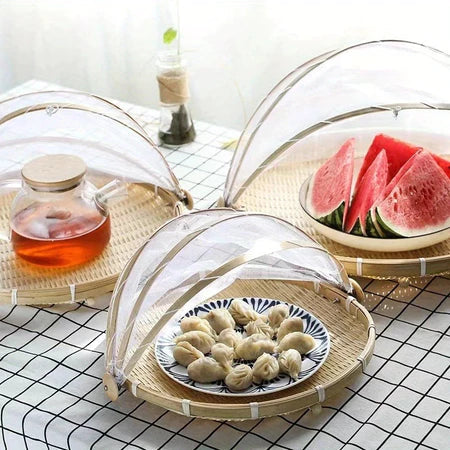 CestFresh - Cesto de Bamboo Com Cobertura de Tela Retrátil Protetor de Alimentos - Entrega Grátis-thumbmail-8