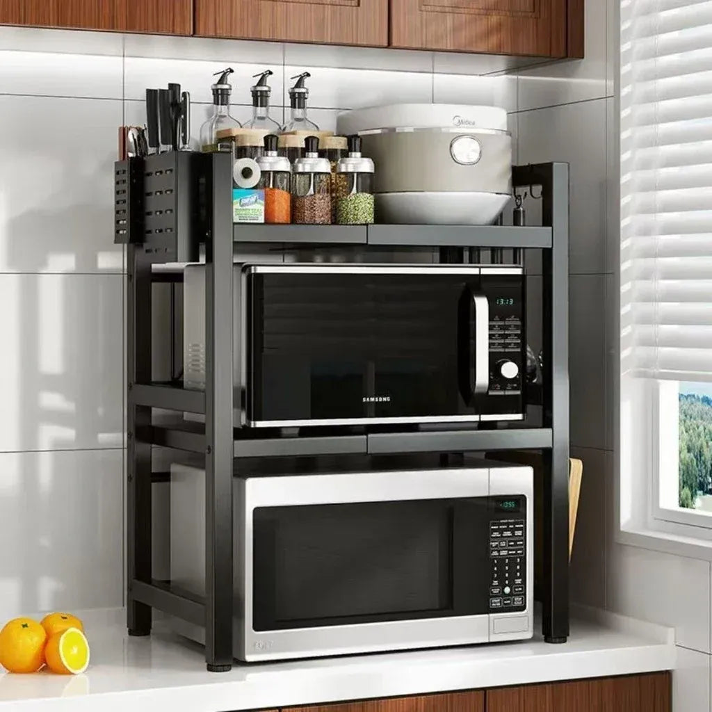 SpaceRack - Rack Metálico Multiuso Ajustável Ao Tamanho do Micro-ondas Para Bancada - Entrega Grátis-thumbmail-1