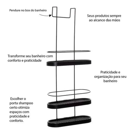 SuportBox - Suporte de Banheiro Para Box Com 3 Andares Sem Furo e Não Enferruja - Entrega Grátis-thumbmail-5