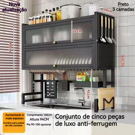 MultiFlex - Escorredor De Louça Suspenso Para Bancada de Cozinha - Entrega Grátis-thumbmail-10