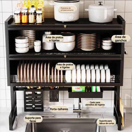 MultiFlex - Escorredor De Louça Suspenso Para Bancada de Cozinha - Entrega Grátis-thumbmail-2