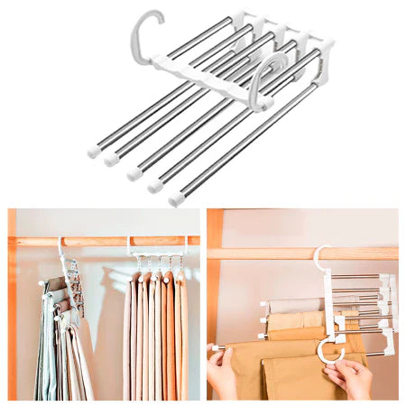 CabideFlex - Cabide Retrátil Organizador 5 em 1 Dobrável em Aço Inox - Entrega Grátis-thumbmail-3