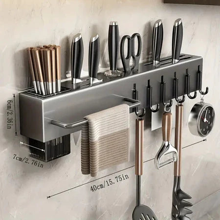 SuportFlex - Suporte de Ferro Para Armazenamento De Facas Ganchos Talheres Utensílios De Cozinha - Entrega Grátis-thumbmail-1