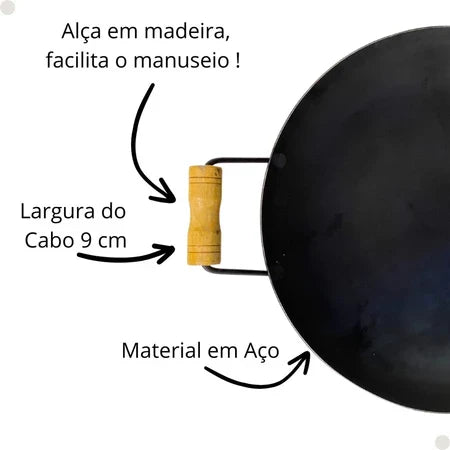 IronGrill - Discos de Arado de Aço Reforçado com Alças de Madeira - Entrega Grátis-thumbmail-2