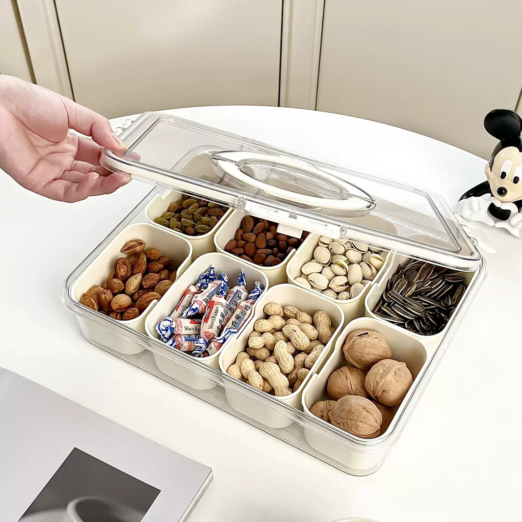 Organizador de Alimento Acrílico Com 8 Divisórias Para Frutas Legumes e Petiscos Transparente-thumbmail-6