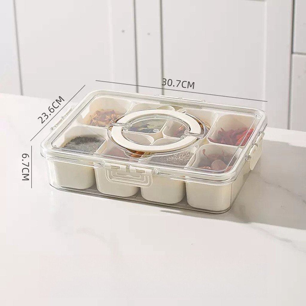 Organizador de Alimento Acrílico Com 8 Divisórias Para Frutas Legumes e Petiscos Transparente-thumbmail-12