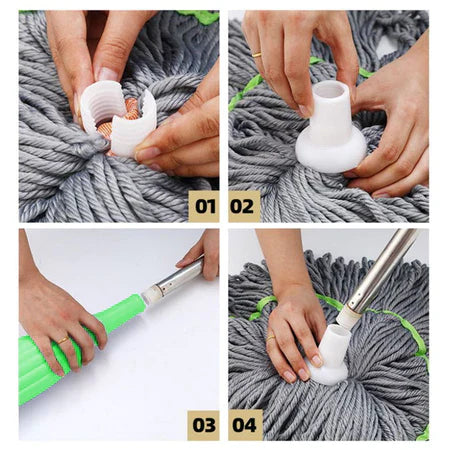 MopClean - Esfregão 2 em 1 Giratório Automático Com Desidratação Perfeito Para Limpeza Completa de Piso - Entrega Grátis-thumbmail-9