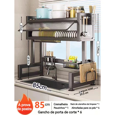 MultiFlex - Escorredor De Louça Suspenso Para Bancada de Cozinha - Entrega Grátis-thumbmail-9