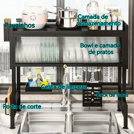 MultiFlex - Escorredor De Louça Suspenso Para Bancada de Cozinha - Entrega Grátis-thumbmail-5