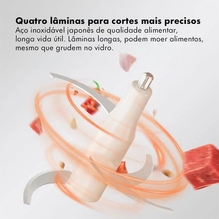 Processador Gaabor - Triturador e Processador de Carne e Legumes 2L Com 4 Lâminas de Aço e Tigela de Vidro - Entrega grátiso-thumbmail-4