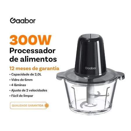 Processador Gaabor - Triturador e Processador de Carne e Legumes 2L Com 4 Lâminas de Aço e Tigela de Vidro - Entrega grátiso-thumbmail-7