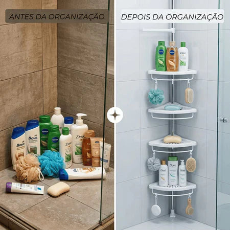 PratFix - Organizador de Canto Para Banheiro com 4 Prateleiras Ajustáveis de Fácil Instalação Sem Furos - Entrega Grátis-thumbmail-6
