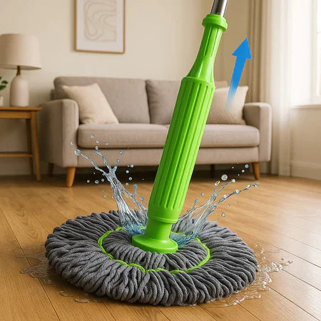 MopClean - Esfregão 2 em 1 Giratório Automático Com Desidratação Perfeito Para Limpeza Completa de Piso - Entrega Grátis-thumbmail-1